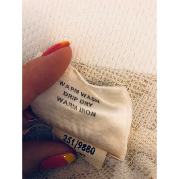 Rare Vintage Mod Style St Michael Cream Dress Gold Detail 60s size 14 UK Medium - Picture 7 of 7